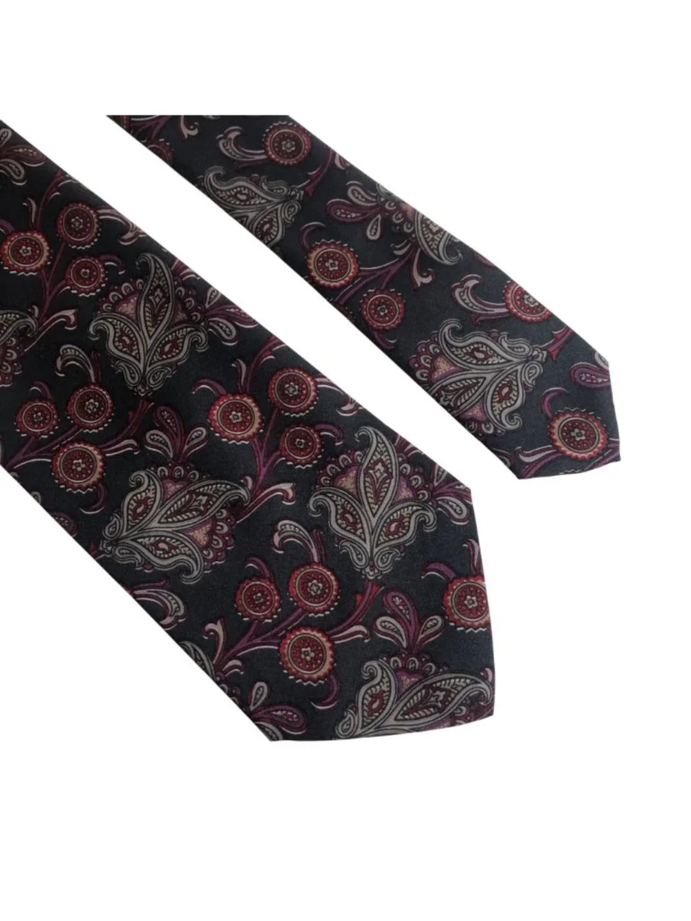 Antonio Calafatano Italian Style Tie Black Paisley Mens Necktie Office Formal